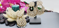 Beautiful Premium Quality  New Collection In Indian Polki Kundan Bollywood Tikka Earrings Set