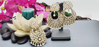 Beautiful Premium Quality  New Collection In Indian Polki Kundan Bollywood Tikka Earrings Set
