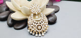 Beautiful Premium Quality  New Collection In Indian Polki Kundan Bollywood Tikka Earrings Set