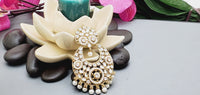 Beautiful Premium Quality  New Collection In Indian Polki Kundan Bollywood Tikka Earrings Set