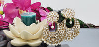 Beautiful Premium Quality  New Collection In Indian Polki Kundan Bollywood Tikka Earrings Set