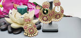 Absolutely Stunning High Quality  Best Collection In Indian Bollywood Polki Kundan Tikka Earrings Set