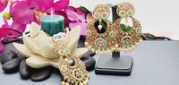 Totally Unique High Quality Indian Polki Reverse Kundan Tikka Earrings Set