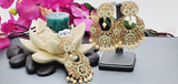 Totally Unique High Quality Indian Polki Reverse Kundan Tikka Earrings Set