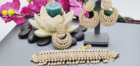 Dazzling Indian Bollywood Bridal Reverse Kundan Pearl Choker Necklace Set