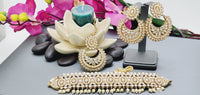 Dazzling Indian Bollywood Bridal Reverse Kundan Pearl Choker Necklace Set