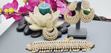 Dazzling Indian Bollywood Bridal Reverse Kundan Pearl Choker Necklace Set