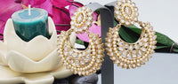 Dazzling Indian Bollywood Bridal Reverse Kundan Pearl Choker Necklace Set