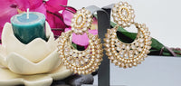 Dazzling Indian Bollywood Bridal Reverse Kundan Pearl Choker Necklace Set