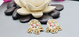Gorgeous Designer Indian Bollywood Studded Drop Pearl Earrings Set