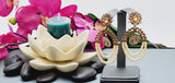 Elegant Design  Indian Bollywood Ethnic Studded Pearl Badge Color Earrings Set