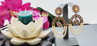 Elegant Design  Indian Bollywood Ethnic Studded Pearl Badge Color Earrings Set
