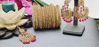 Indian Fashion Ethnic Designer Wedding Wear Kundan Tikka Earrings Set.