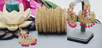 Indian Fashion Ethnic Designer Wedding Wear Kundan Tikka Earrings Set.