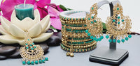Latest High Quality Collection Indian Bollywood Kundan Tikka Earrings Set