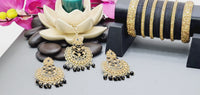 Extraordinary High Quality Indian Bollywood Kundan Polki Tikka Earrings Set