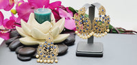 Dazzling High Quality Latest collection In Indian fashion Kundan Polki Tikka Earrings Set