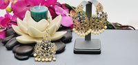 Dazzling High Quality Latest collection In Indian fashion Kundan Polki Tikka Earrings Set