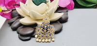 Dazzling High Quality Latest collection In Indian fashion Kundan Polki Tikka Earrings Set