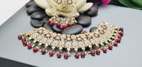 Astonishing Latest High Quality Designer Indian Reverse Kundan Choker Necklace Set With Full Bangles set.