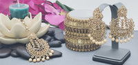 Exquisite Designer Latest Collection In Indian Kundan Polki Tikka Earrings Set