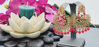 Elegant Latest Indian Fashion Ethnic Designer Wear Kundan Tikka Earrings Set