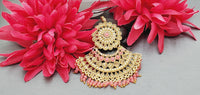 Extraordinary Latest High Quality Kundan Drop Indian Designer Tikka Earrings Set