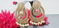 Boutique Style New High Quality Indian Designer Reverse Kundan Tikka Earrings Set