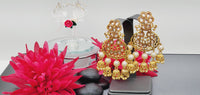 Boutique Style New High Quality Designer Collection In Indian Reverse Kundan Drop Big Earrings Set