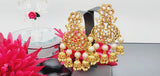 Boutique Style New High Quality Designer Collection In Indian Reverse Kundan Drop Big Earrings Set