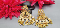 Boutique Style New High Quality Designer Collection In Indian Reverse Kundan Drop Big Earrings Set