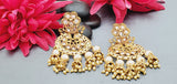 Boutique Style New High Quality Designer Collection In Indian Reverse Kundan Drop Big Earrings Set