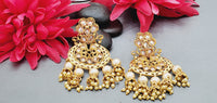 Boutique Style New High Quality Designer Collection In Indian Reverse Kundan Drop Big Earrings Set