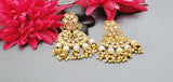 Boutique Style New High Quality Designer Collection In Indian Reverse Kundan Drop Big Earrings Set