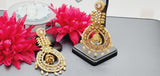 Astonishing Latest High Quality Designer Collection In Indian Kundan Polki Big Earrings Set