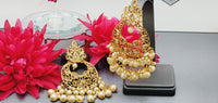 Designer Most Trendy Latest Collection In Reverse Kundan Big Earrings Set