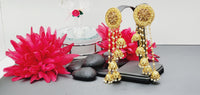 Extremely Elegant High Quality Studded Drop Kundan Indian Big Earrings Set