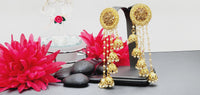 Extremely Elegant High Quality Studded Drop Kundan Indian Big Earrings Set