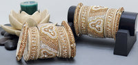 Extremely Beautiful High Quality Latest Designer Collection In Indian Kundan Polki Full  Bangles set
