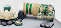 Ravishing High Quality Latest Collection In Indian Kundan Jhumka Tikka Earrings Set