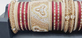 A Unique Collection Designer Indian Bridal Wedding Bangles 2 sets Kundan Full Bangles Set