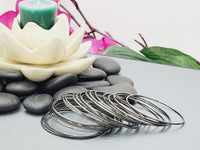 Latest Trendy Indian Bollywood Traditional Oxidized Silver Plain Bangles 24 pcs