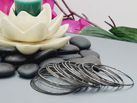 Latest Trendy Indian Bollywood Traditional Oxidized Silver Plain Bangles 24 pcs