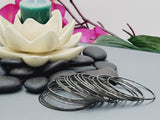 Latest Trendy Indian Bollywood Traditional Oxidized Silver Plain Bangles 24 pcs