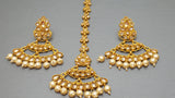 Fabulous Indian Bollywood Kundan Pearls Tikka Earrings Set