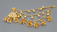 Adorable Latest High Quality Indian Bahubali Kundan Pearls Drop Earrings Set With Sahara