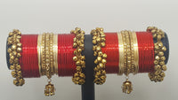 Latest Most Trendy Beautiful Indian Bollywood Custom Made Full Bangles Set  - Red