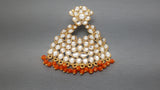 Orange Bollywood Indian Beautiful Jewellery  Kundan Earring set