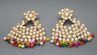 Latest multi Indian Bollywood Kundan Pearls Earring Set