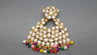 Latest multi Indian Bollywood Kundan Pearls Earring Set